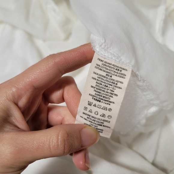 Free People Dramstic High Low White Pleated Top Size S - Picture 7 of 8